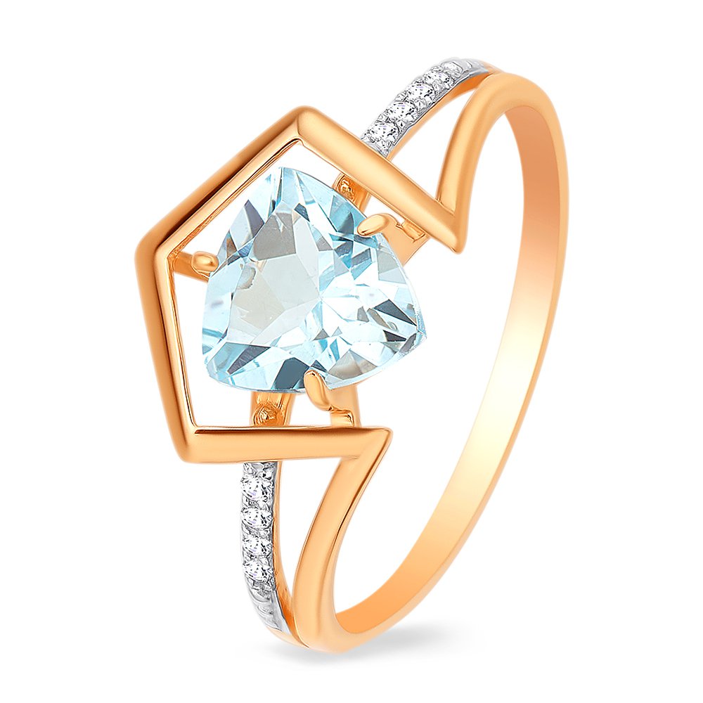 

Кольцо из золота р.  585Gold 201011434, топаз\фианит, 201011434