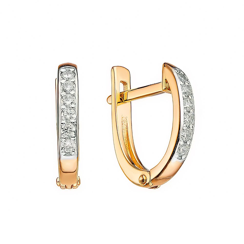 

Серьги из красного золота с фианитом 585Gold 302005910, 302005910