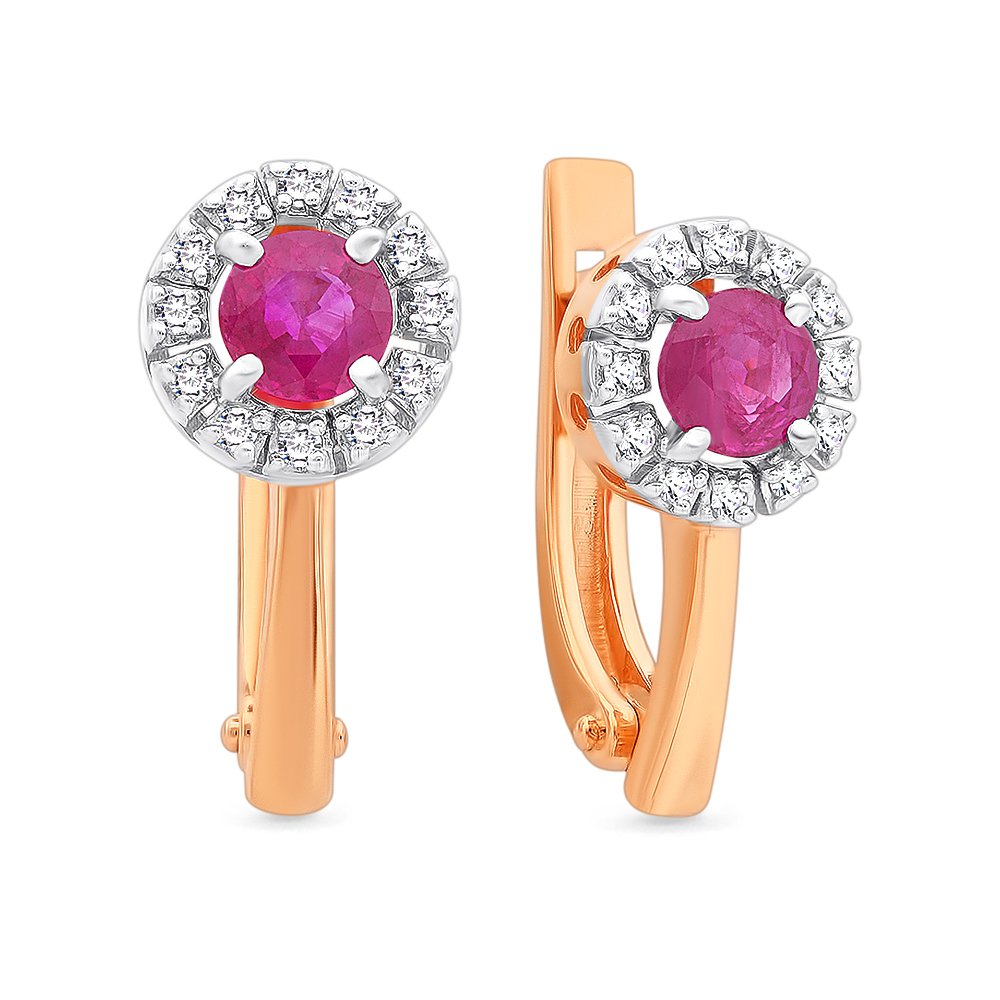 

Серьги из красного золота с рубином/бриллиантом 585Gold 102005565, 102005565