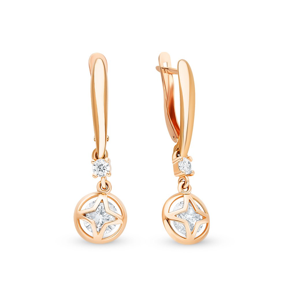 

Серьги из красного золота с фианитом 585Gold 12002001103, 12002001103