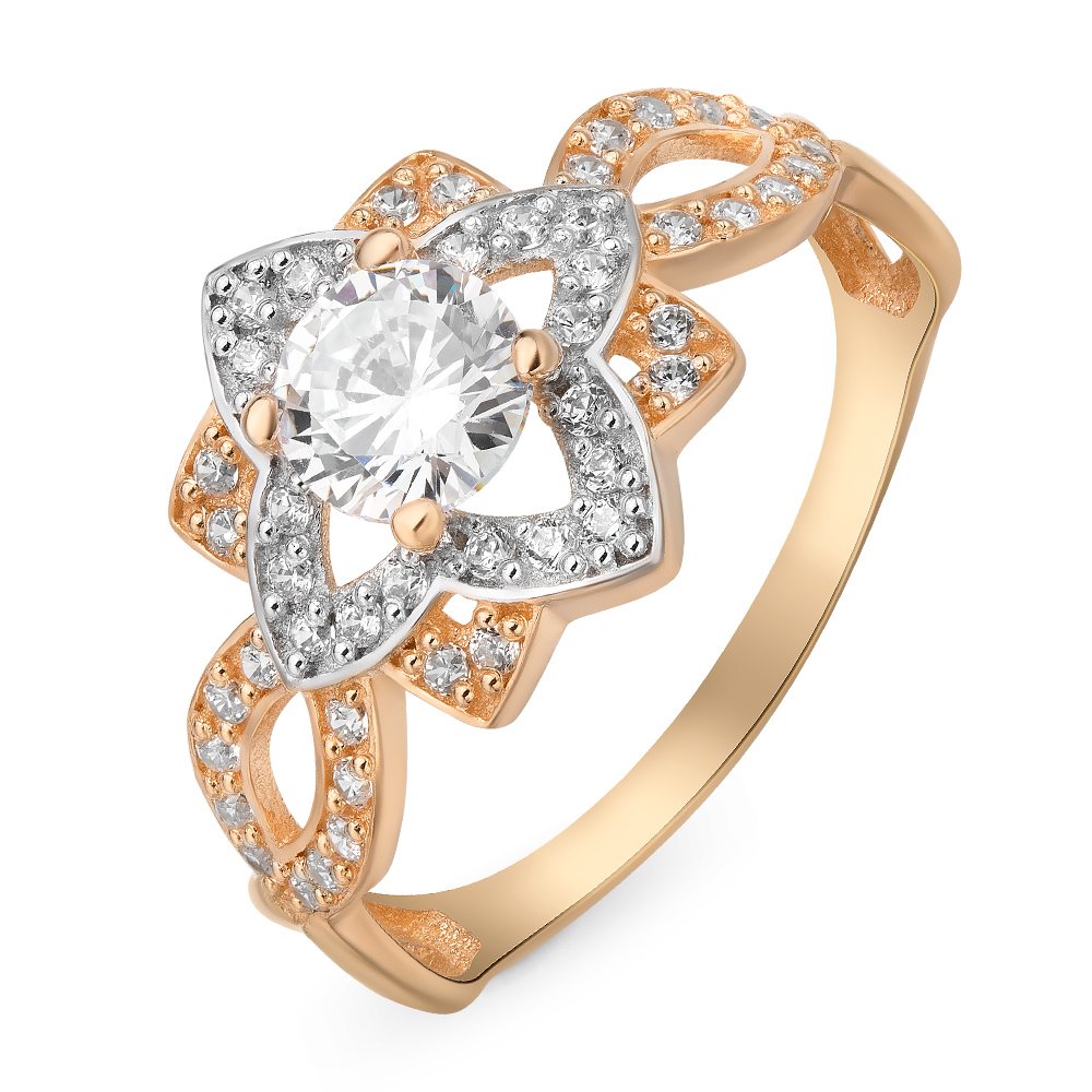 

Кольцо из красного золота с фианитом р. 18 585Gold 301010183, 301010183