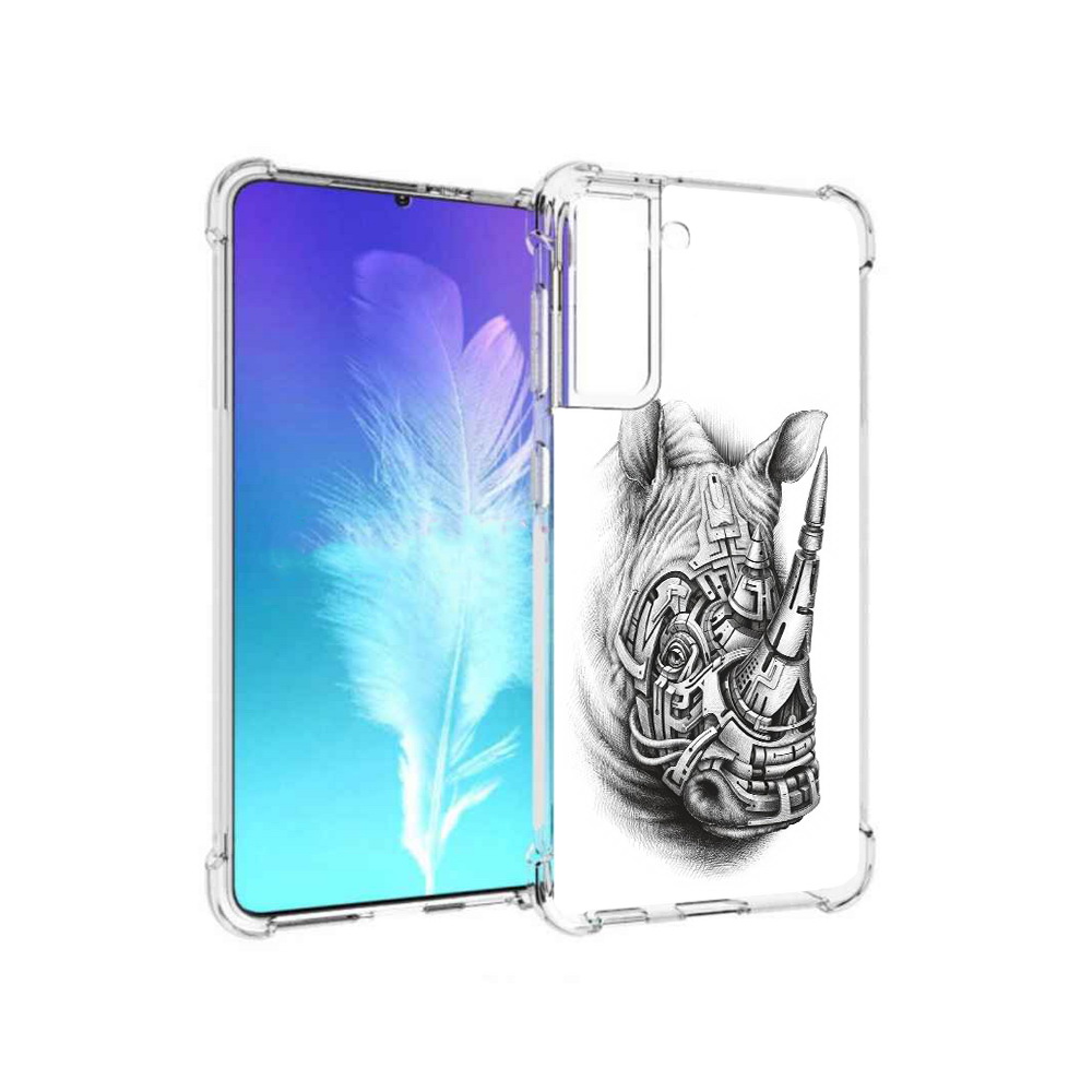 

Чехол MyPads Tocco для Samsung Galaxy S21 стальной носорог (PT157088.510.620), Прозрачный, Tocco