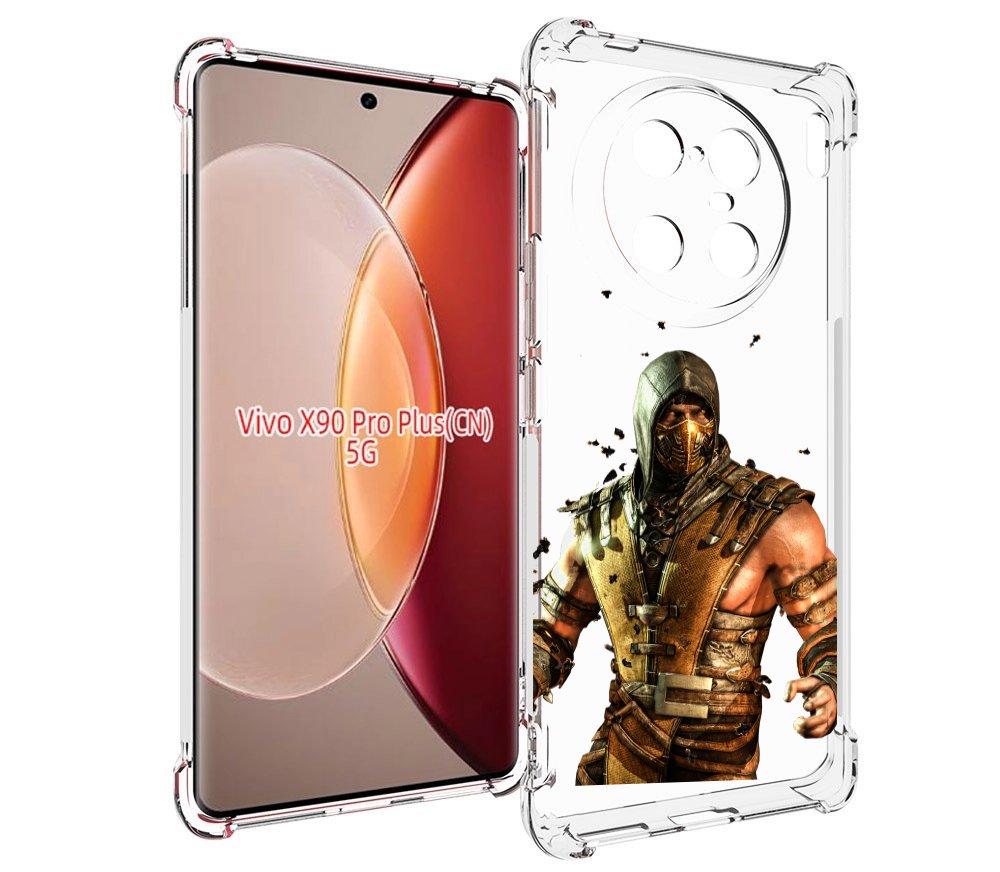 

Чехол MyPads Mortal Kombat scorpion для Vivo X90 Pro Plus, Прозрачный, Tocco