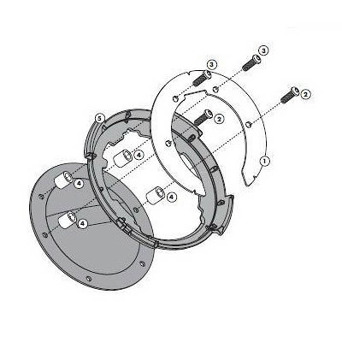 

Крепеж TANKLOCK сумки на бак мотоцикла Suzuki DL650 V-Strom Givi Black (BF10)