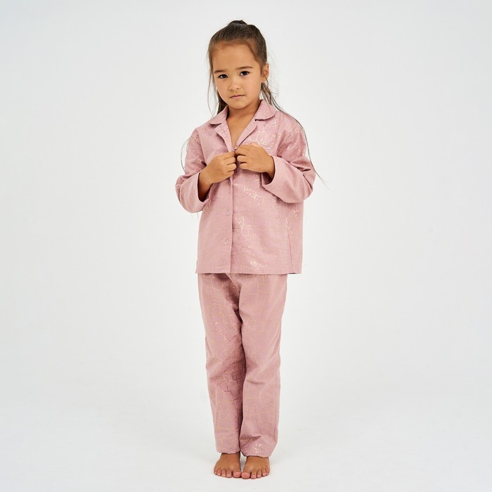 Пижама детская (рубашка, брюки) KAFTAN Котики, р. 134-140, розовый