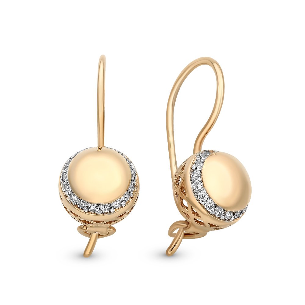 

Серьги из красного золота с фианитом 585Gold 12002002129, 12002002129