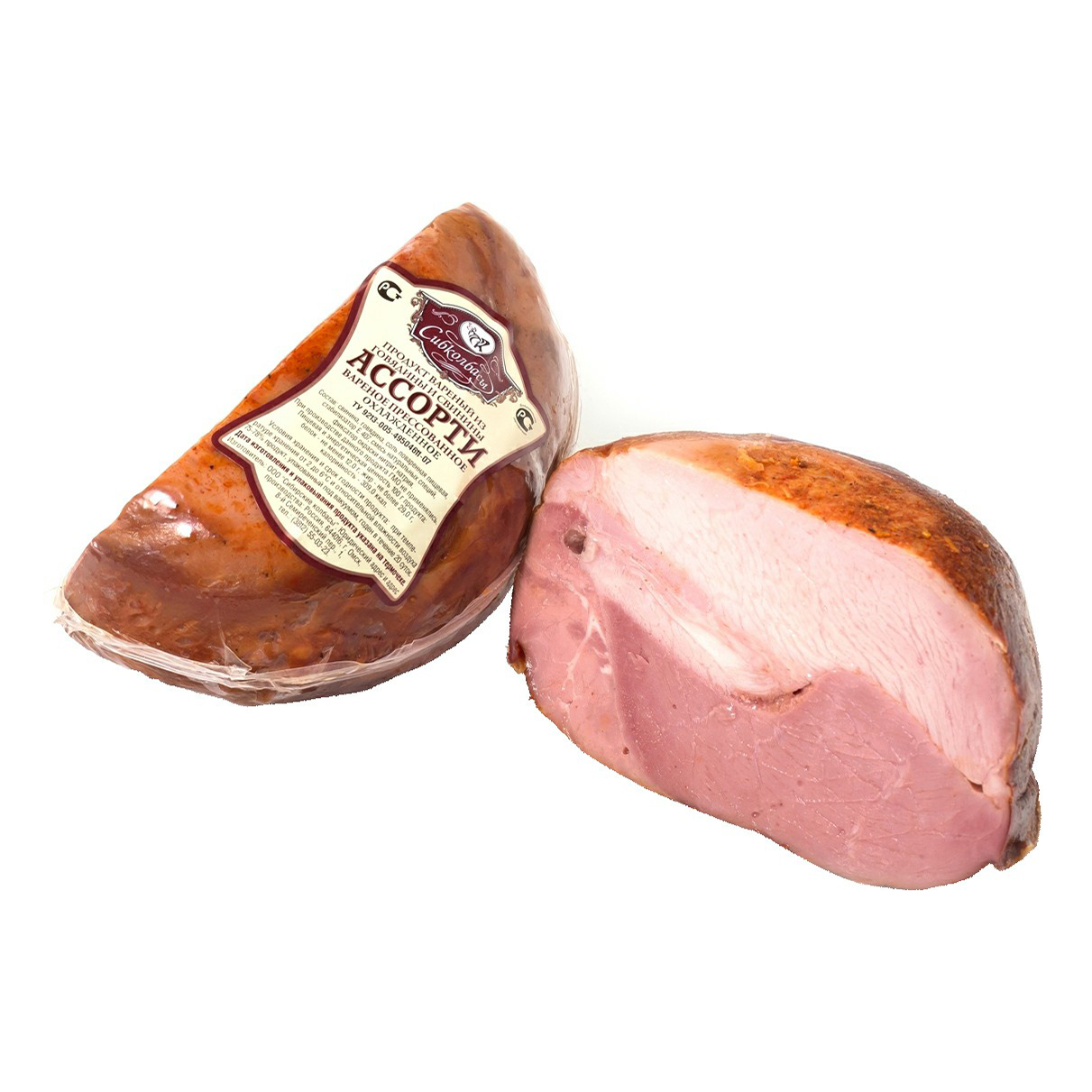 

Ассорти мясное вареное Сибирские колбасы мини прессованное +-500 г