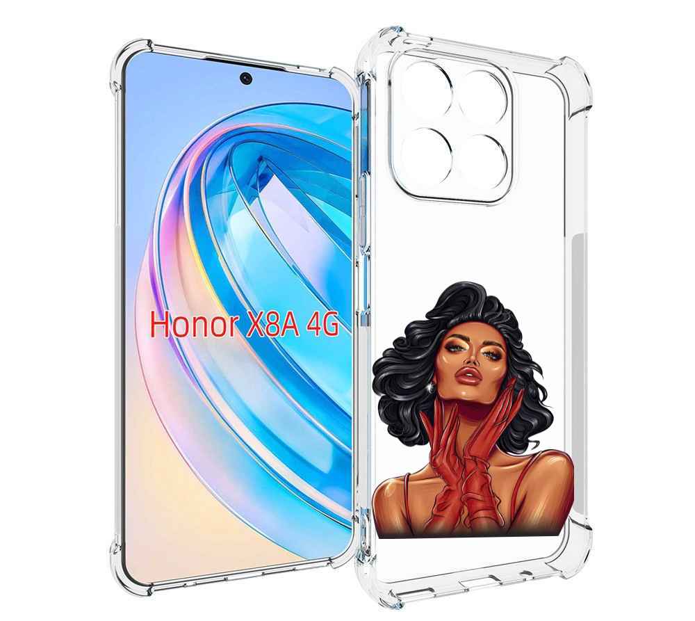 

Чехол MyPads мулатка-в-перчатках женский для Honor X8a, Tocco