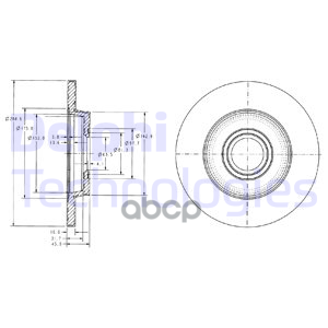 Bg3416_диск тормозной задний vw t4 2.8/1.9td 90>