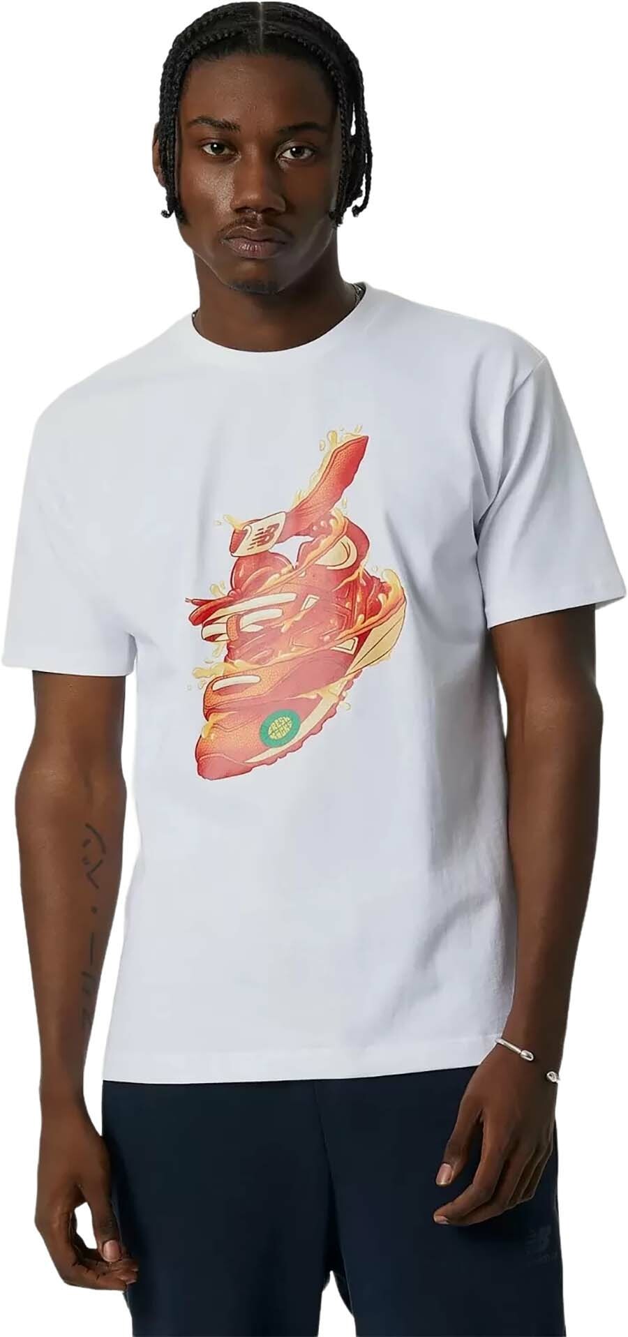 

Футболка мужская New Balance MT21559-WT белая L, MT21559-WT