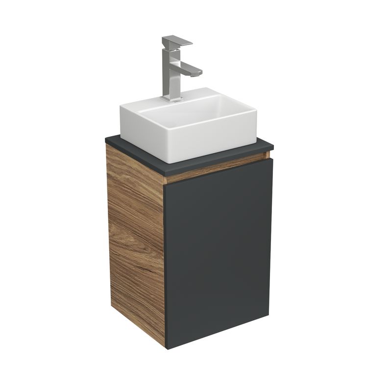 фото Комплект для ванной,3 предмета bau (тумба bau blackwood 40, графит,раковина bau,смеситель) bauedge