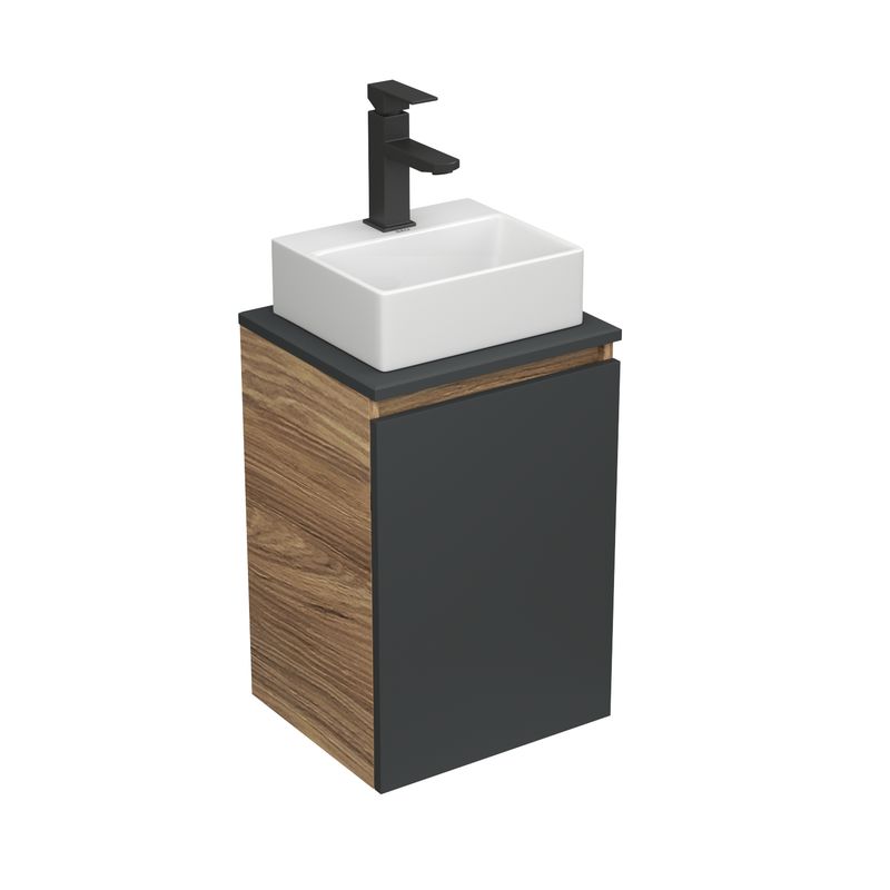 фото Комплект для ванной,3 предмета bau(тумба bau blackwood 40, графит+раковина bau, смеситель) bauedge