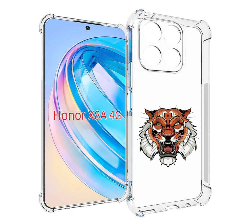 

Чехол MyPads оранжевый седой тигр для Honor X8a, Tocco