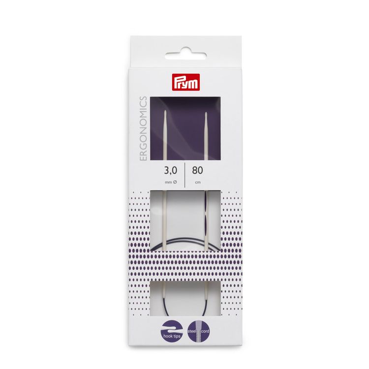 

Спицы круговые Prym Ergonomics, пластик, 3 мм, 80 см