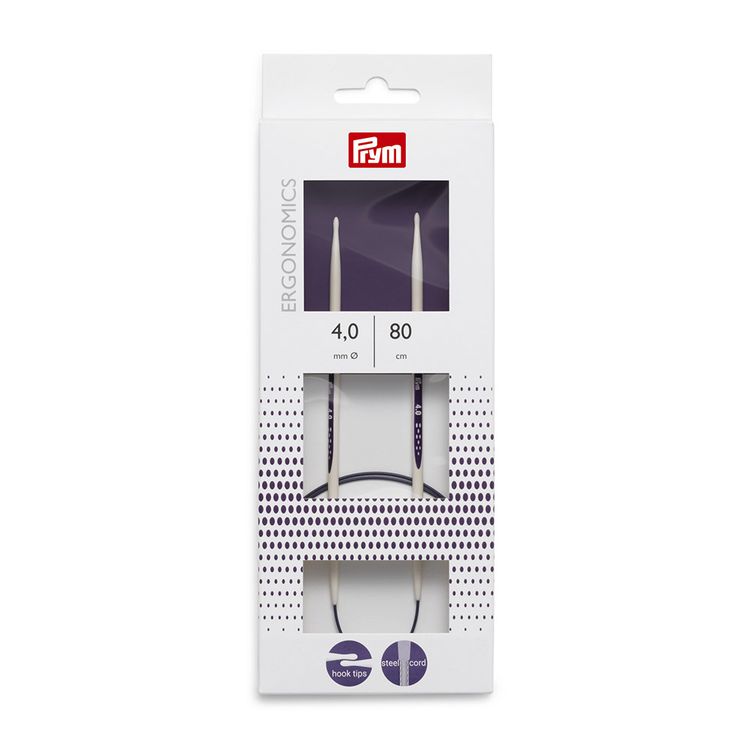 

Спицы круговые Prym Ergonomics, пластик, 4 мм, 80 см