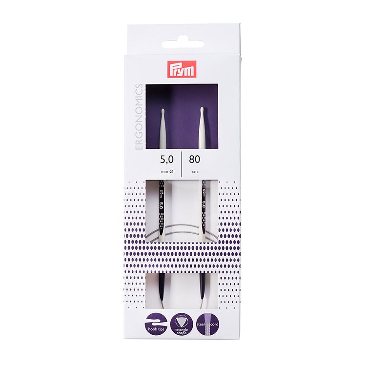 

Спицы круговые Prym Ergonomics, пластик, 5 мм, 80 см