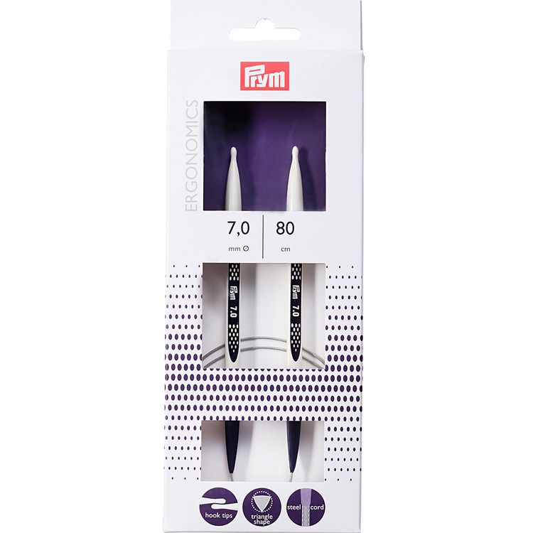 

Спицы круговые Prym Ergonomics, пластик, 7 мм, 80 см