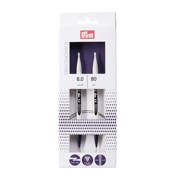 

Спицы круговые Prym Ergonomics, пластик, 8 мм, 80 см