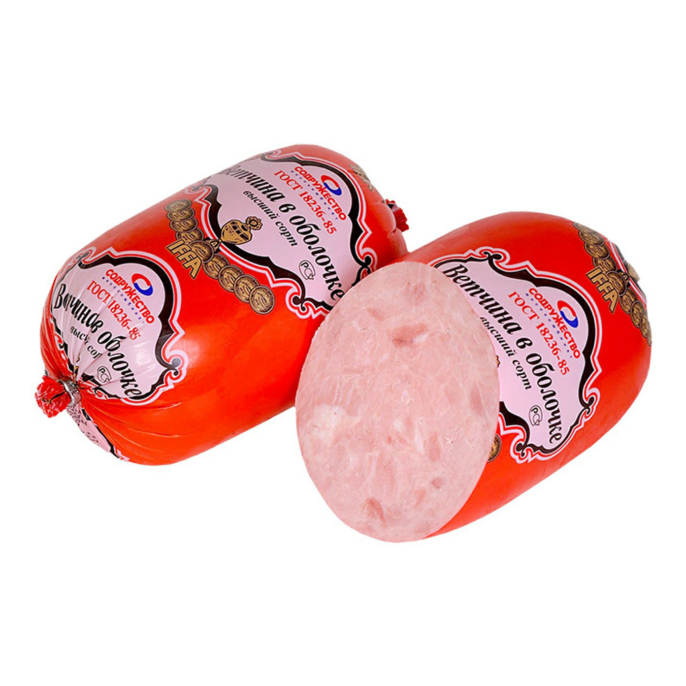 

Ветчина вареная Содружество +-500 г