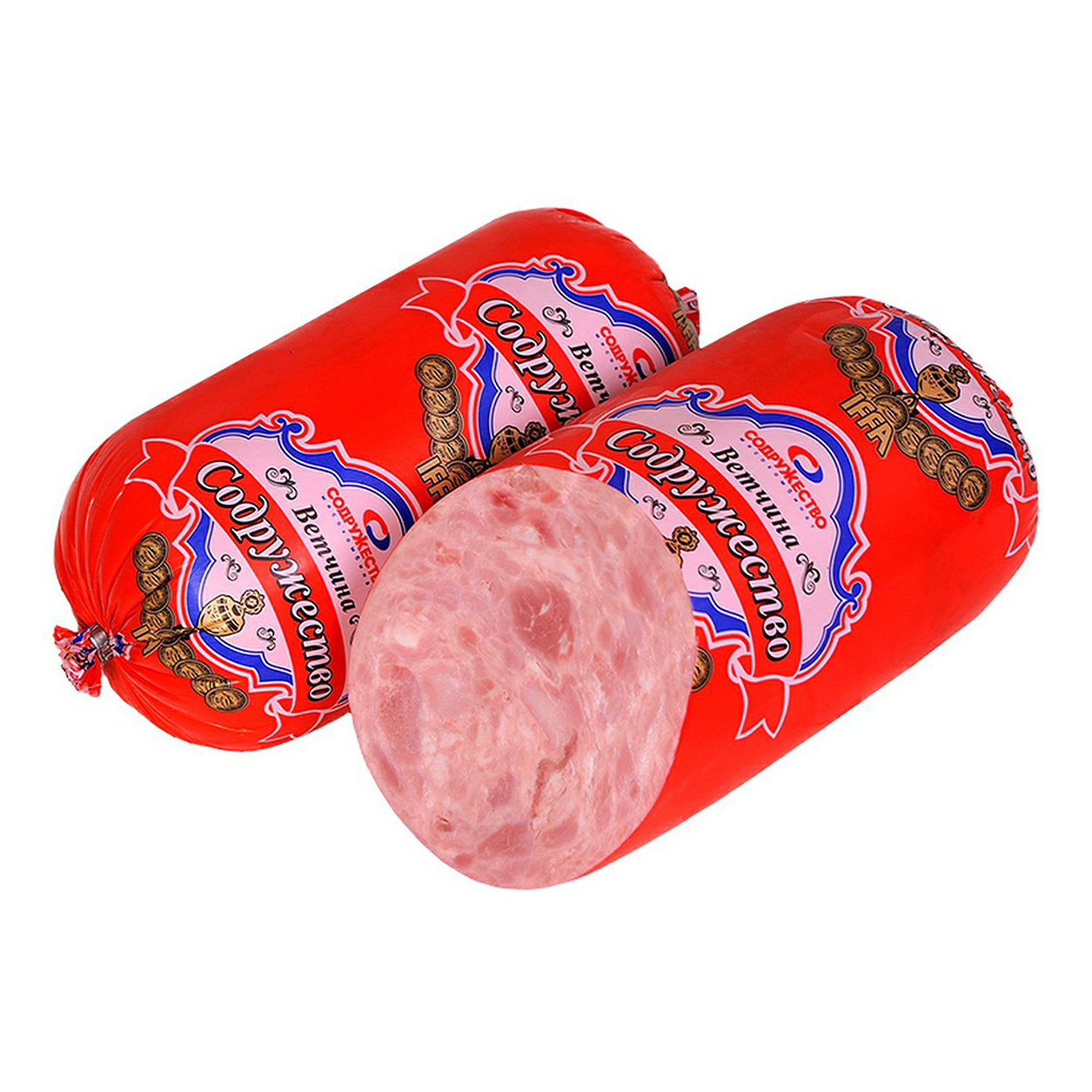 

Ветчина вареная Содружество +-500 г