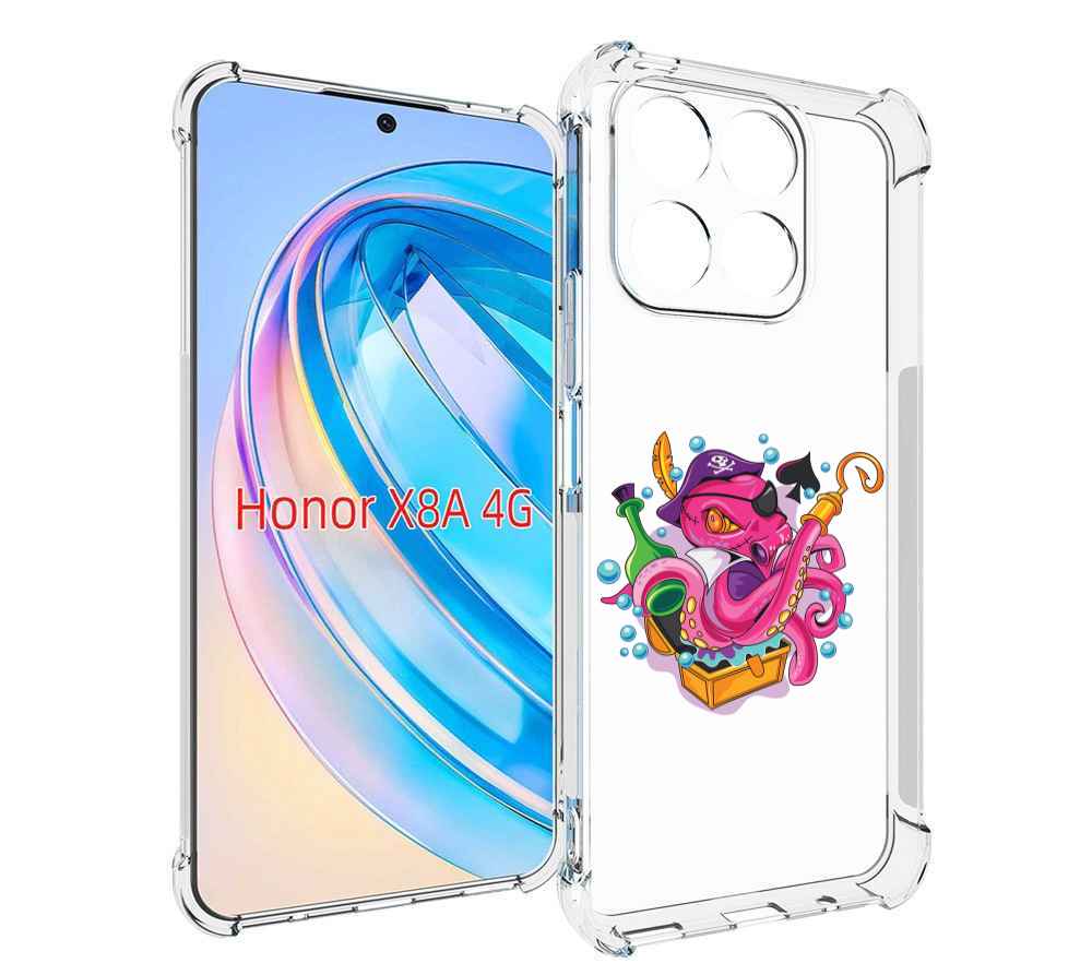 

Чехол MyPads осьминог пират детский для Honor X8a, Tocco
