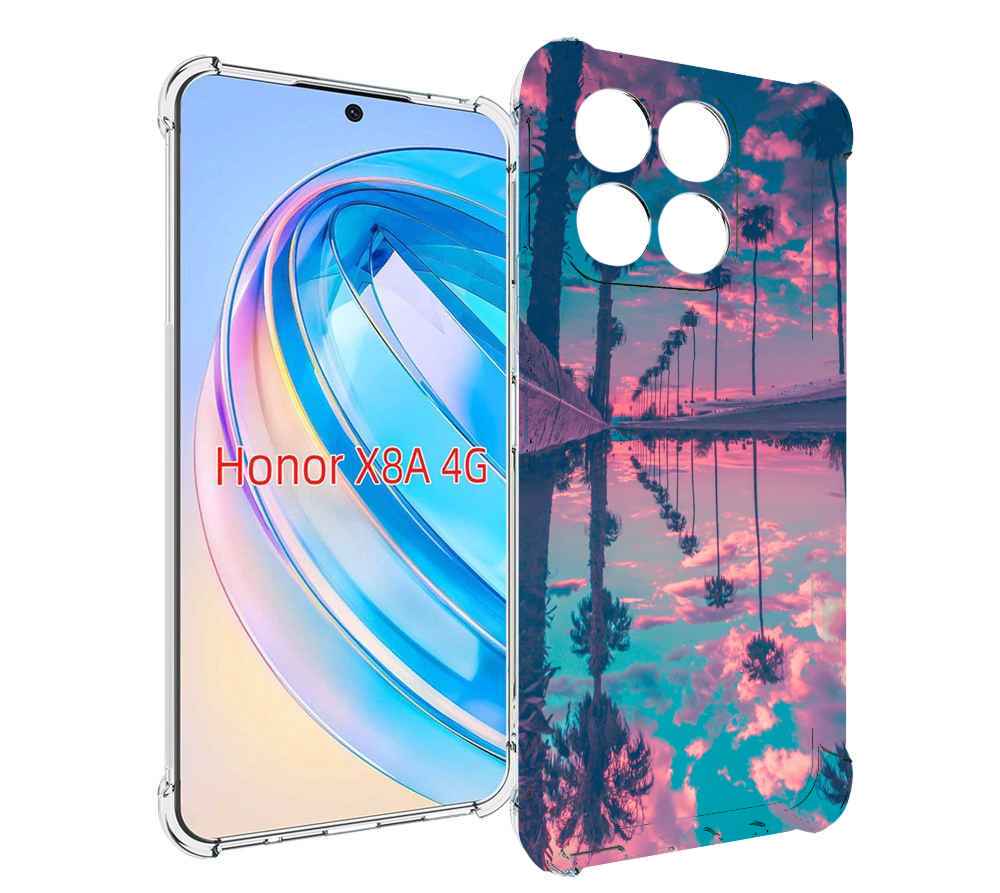 

Чехол MyPads отражение-пальм для Honor X8a, Tocco
