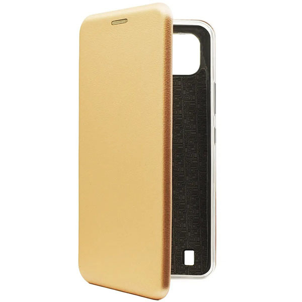 фото Чехол книжка для realme c21 fashion case золотой