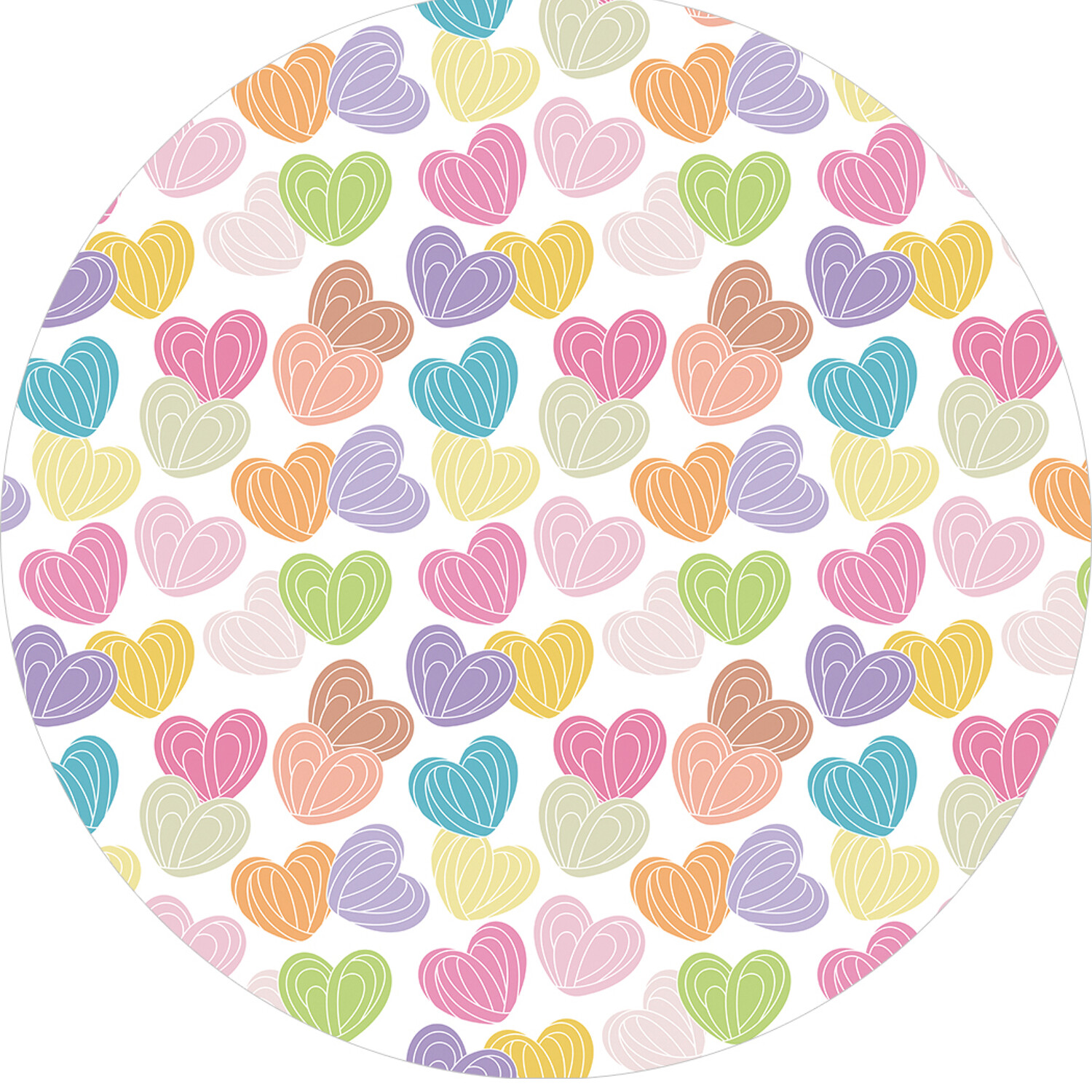 Парео женское Карамельные сердца разноцветное, 150x150 см JoyArty. Цвет: разноцветный