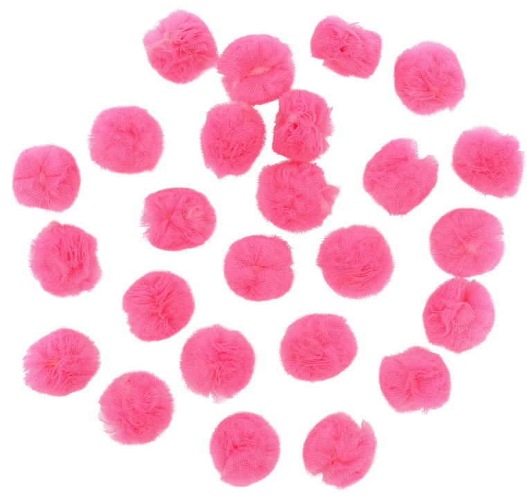 

Помпоны из сетки, 2 см, цвет: розовый, арт. AR018