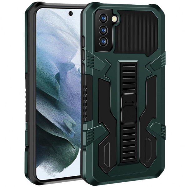 

Противоударный чехол-подставка Epik Ironhide для Samsung Galaxy S21 FE, Зеленый