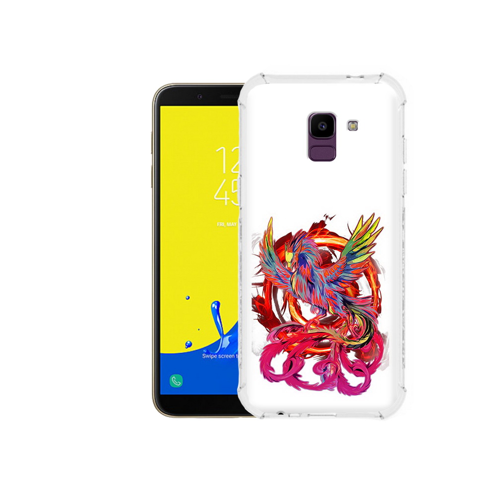 

Чехол MyPads Tocco для Samsung Galaxy J6 (2018) красочный феникс, Прозрачный, Tocco