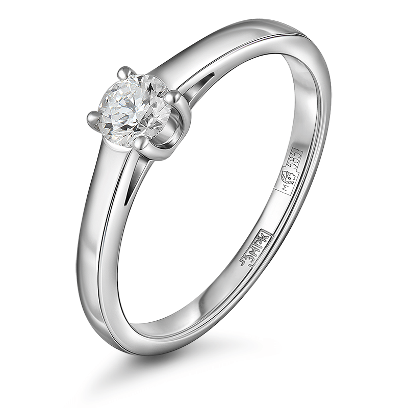 

Кольцо обручальное из золота с бриллиантом выращенным р., IQ Diamonds 4108, 4108