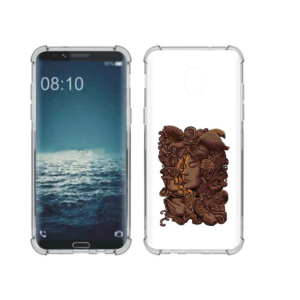 

Чехол MyPads Tocco для Samsung Galaxy J3 девушка с длинными волосами абстракция, Прозрачный, Tocco