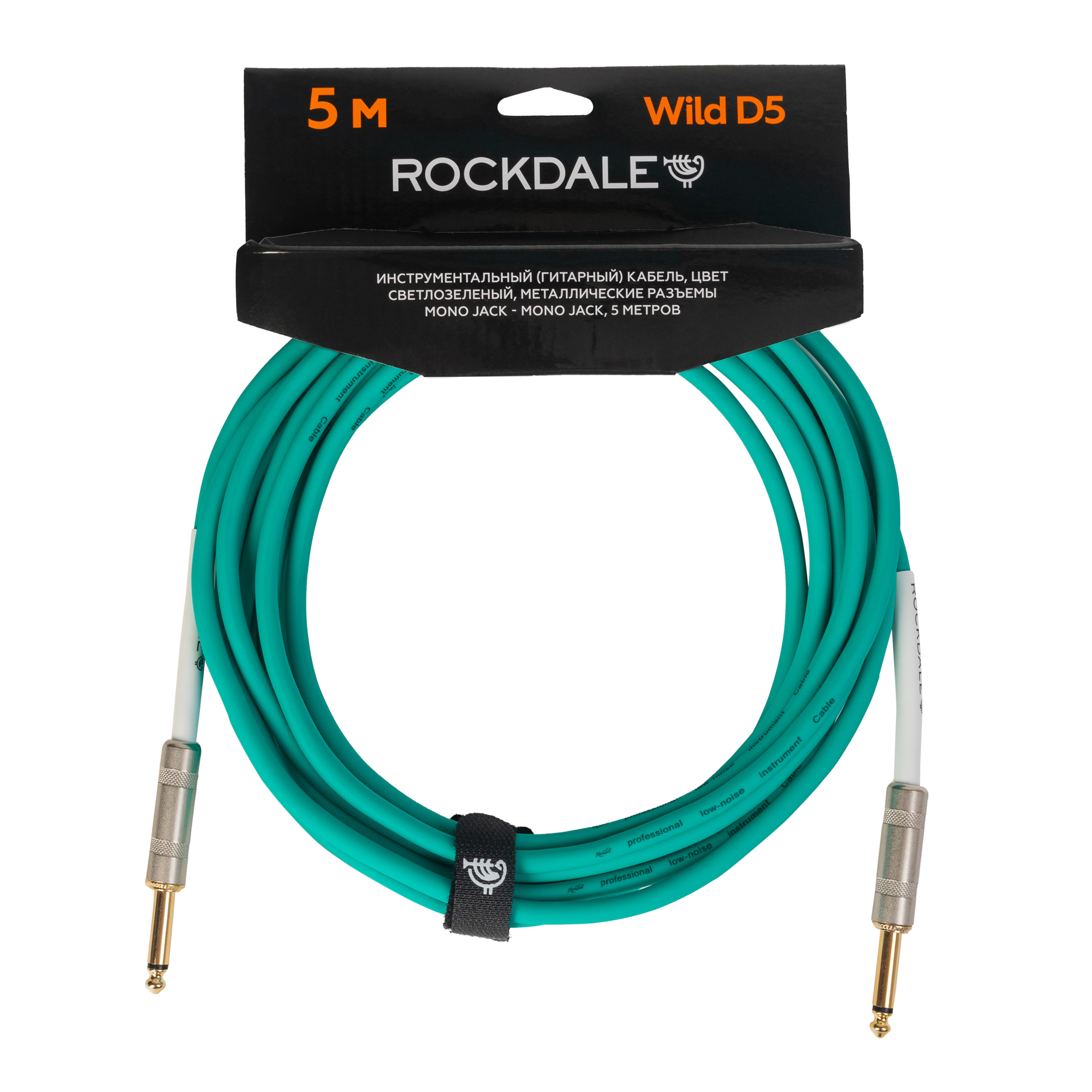 Кабель Rockdale Wild D5 mono jack - mono jack 5 м зеленый