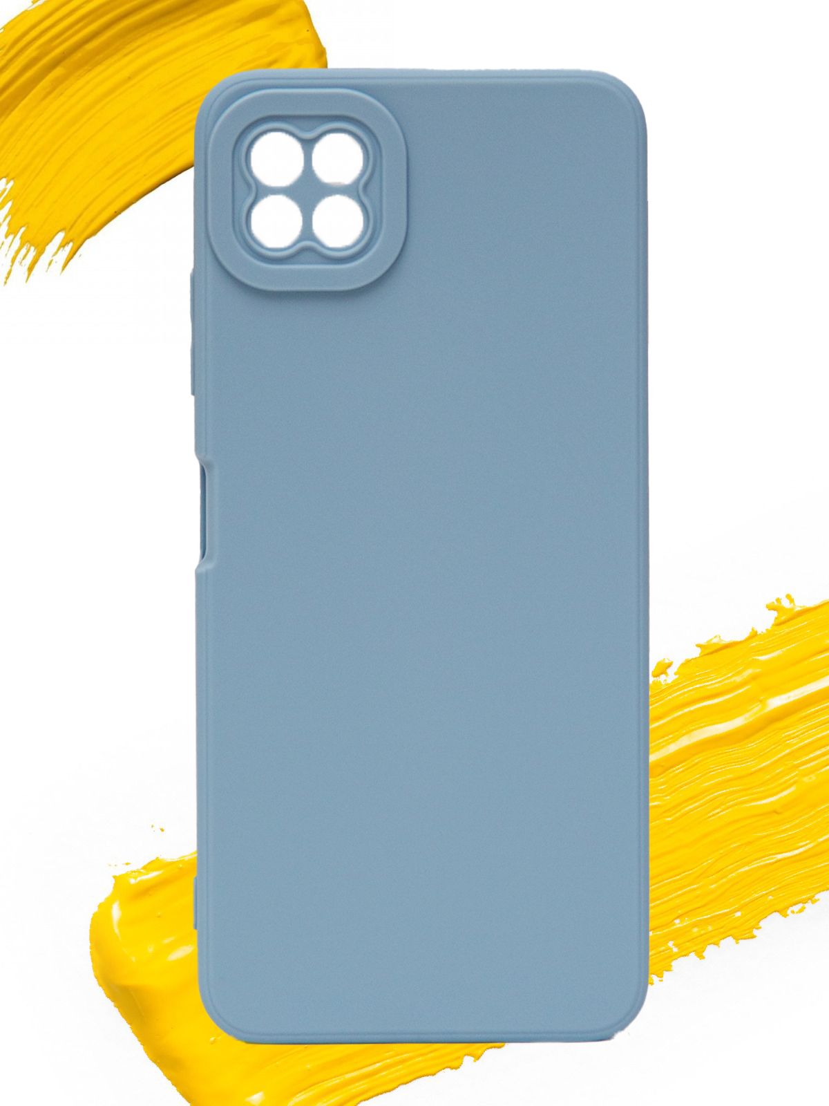 

Чехол для Samsung Galaxy A22s с защитой камеры, голубой, Silicone case