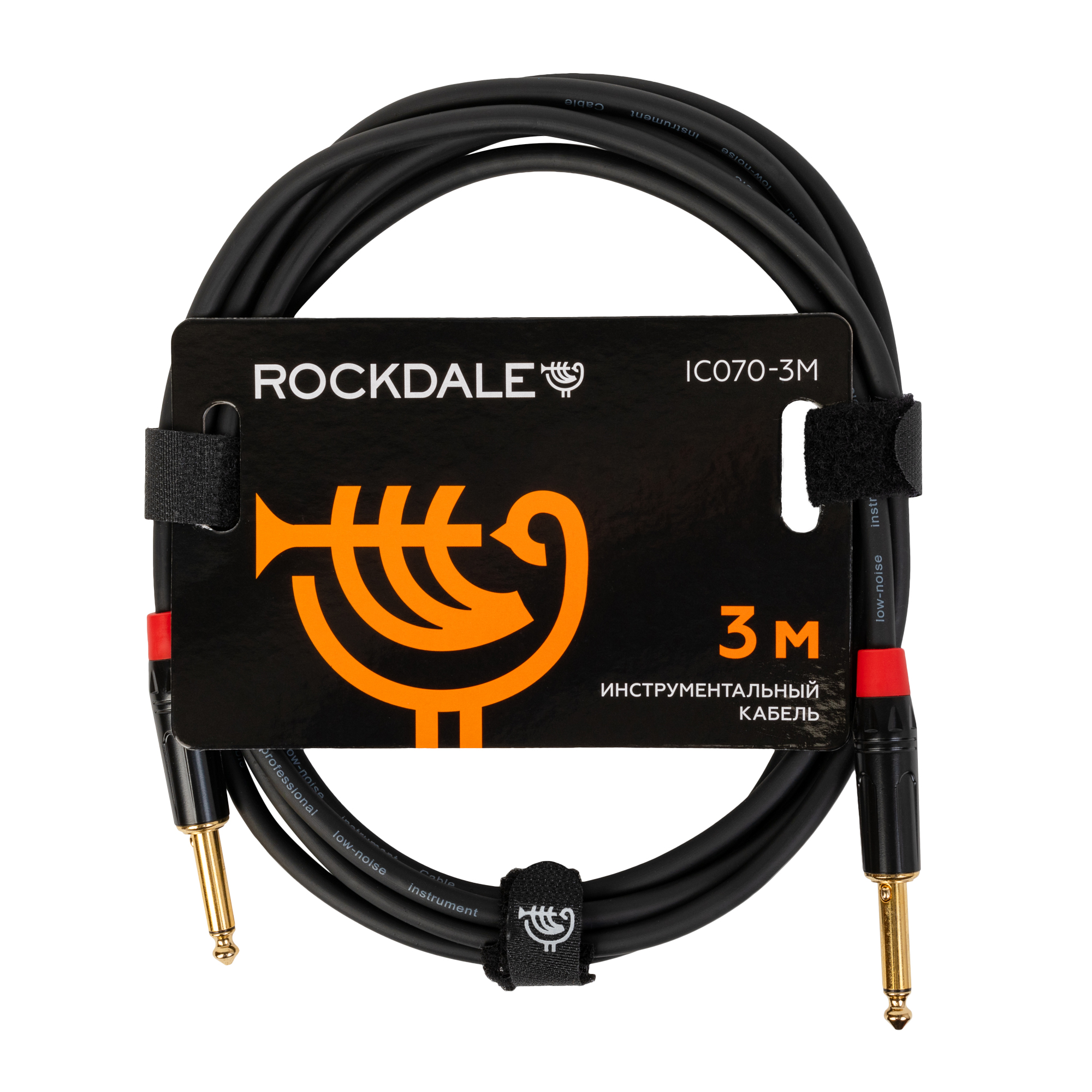 фото Кабель rockdale ic070-3m mono jack - mono jack 3 м черный