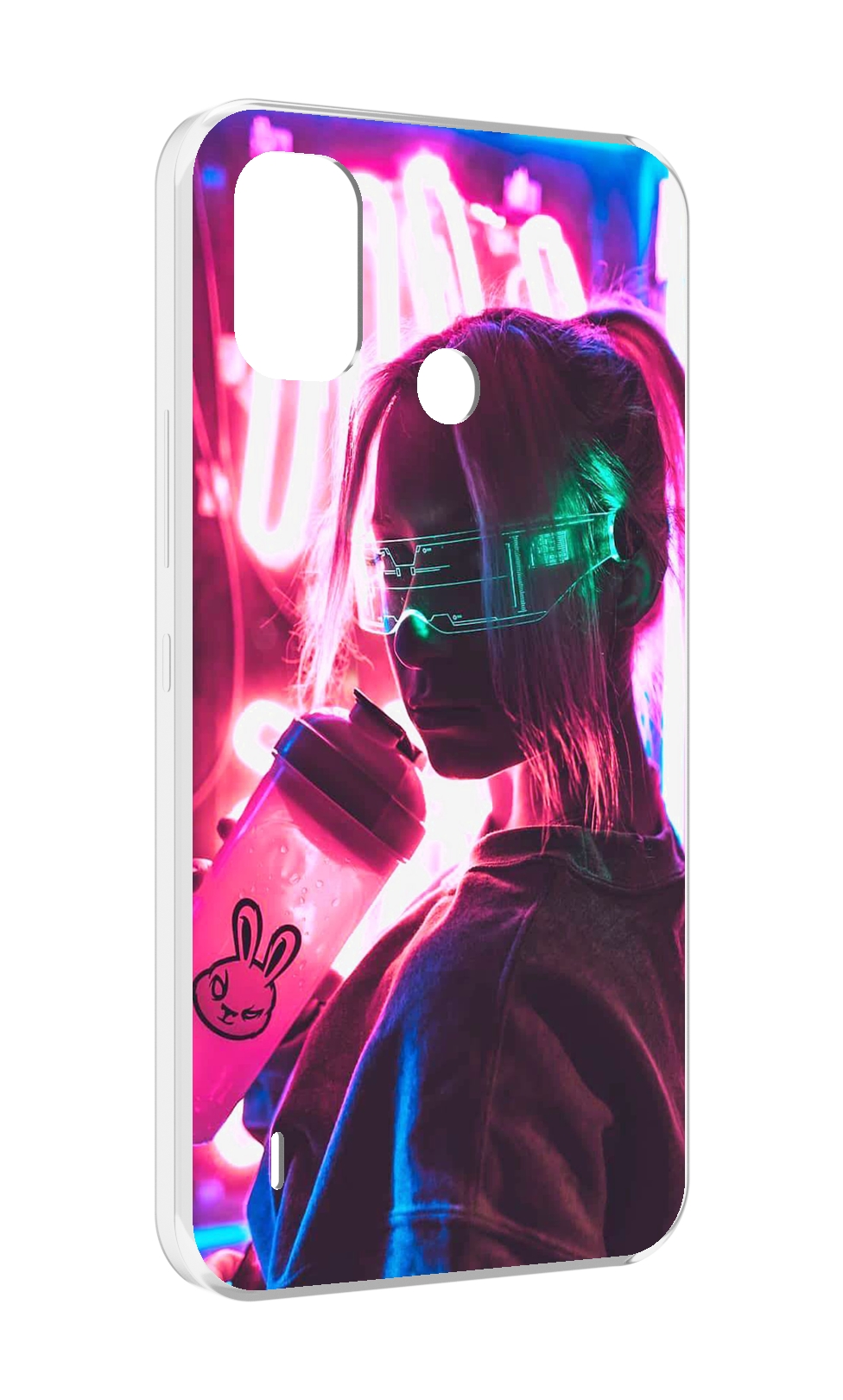 

Чехол MyPads девушка неоновый фон женский для Itel A48, Прозрачный, Tocco