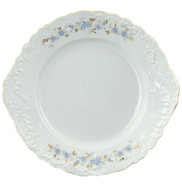 фото Пирожковая тарелка 29 см cmielow "рококо голубой цветок" 061490