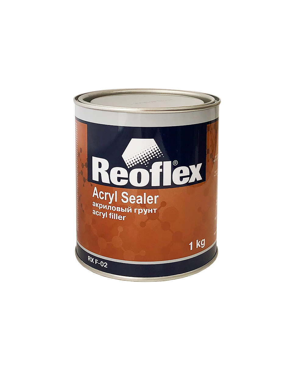 фото Грунтовка для автомобиля reoflex rx f-02 1k acryl sealer белый 1 кг.