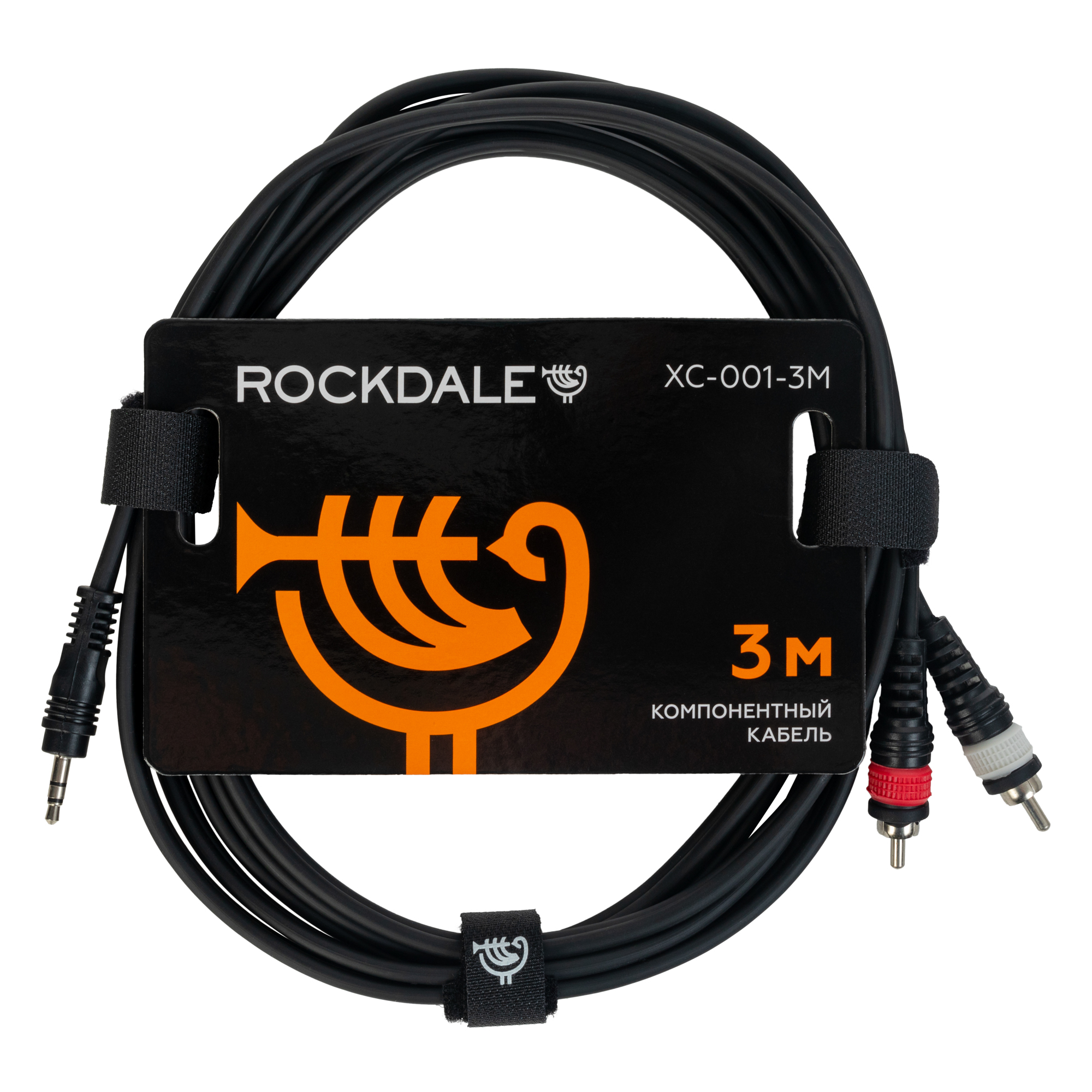 Кабель Rockdale XC-001-3M stereo mini jack male - 2 RCA 3м