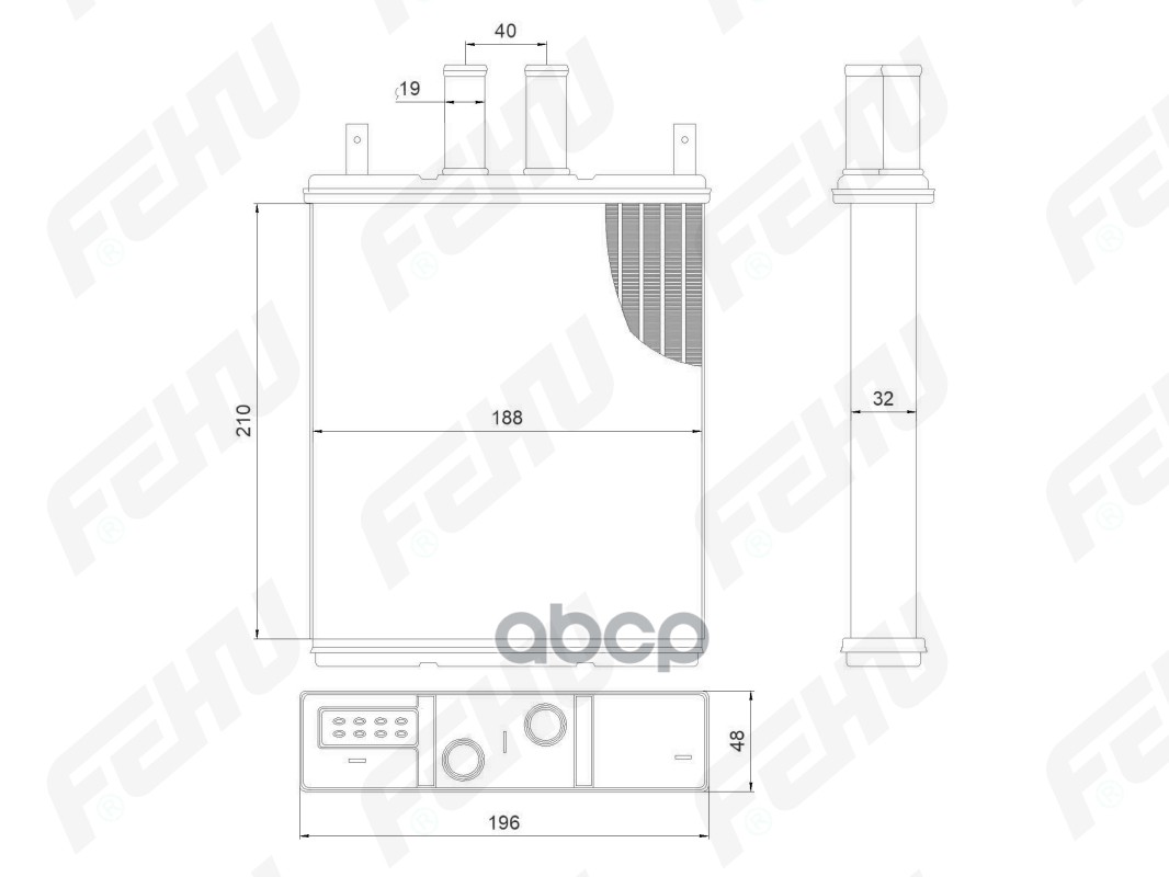 FEHU Радиатор отопителя VAZ 1118/2170 А/С Panasonic