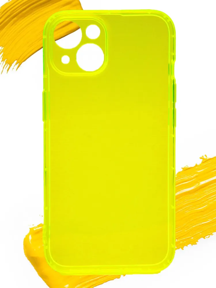 

Чехол для Apple iPhone 14 с полной защитой камеры, прозрачный желтый, Silicone case