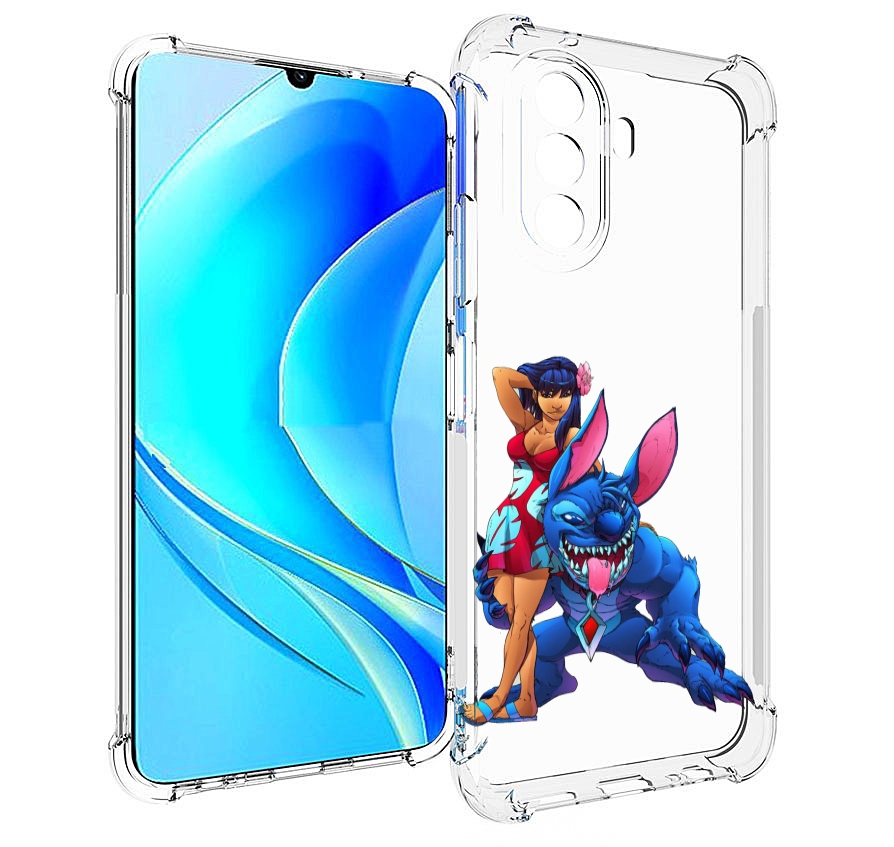 

Чехол MyPads лило и накаченный стич детский для Huawei Nova Y70 / Nova Y70 Plus, Прозрачный, Tocco