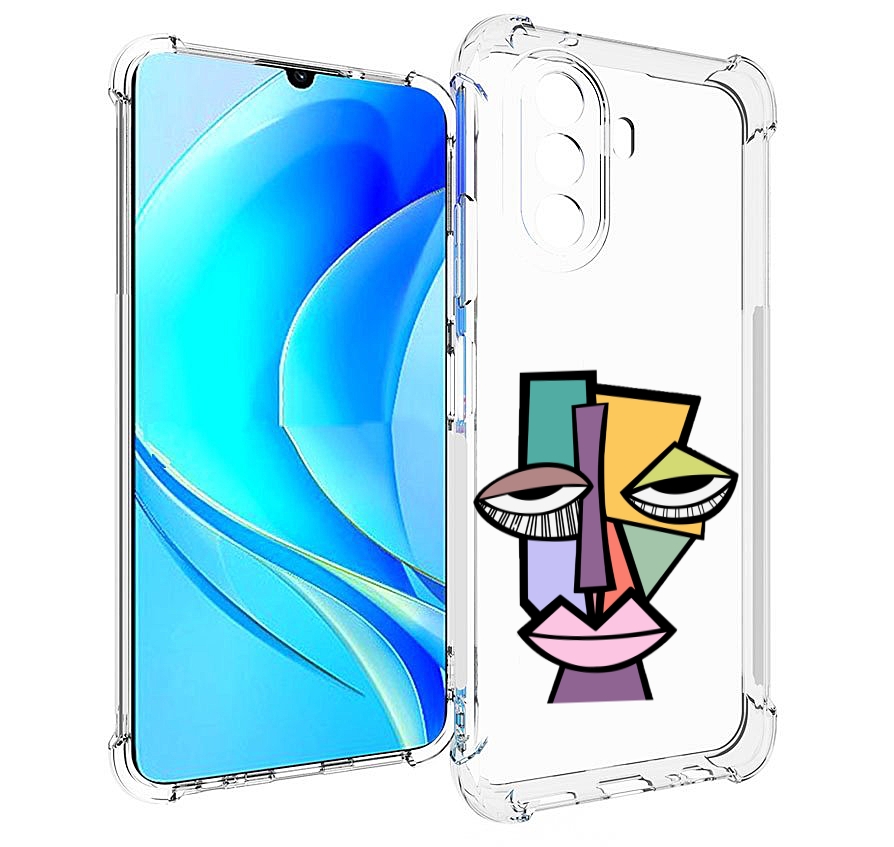 

Чехол MyPads лицо из квадратиков с глазами женский для Huawei Nova Y70 / Nova Y70 Plus, Прозрачный, Tocco