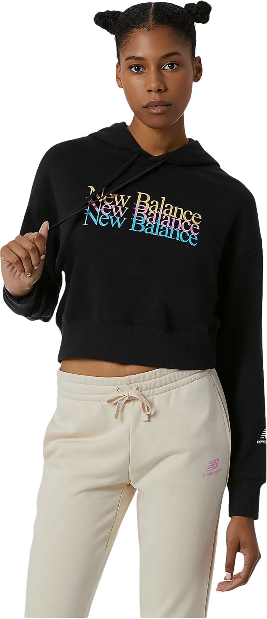 

Худи женское New Balance WT21509-BK черное S, Черный, WT21509-BK