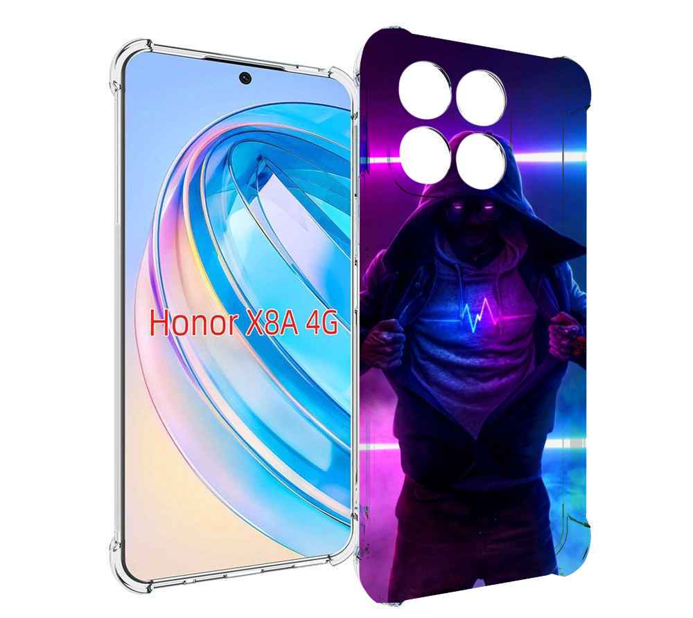 

Чехол MyPads парень в капюшоне неоновый для Honor X8a, Tocco