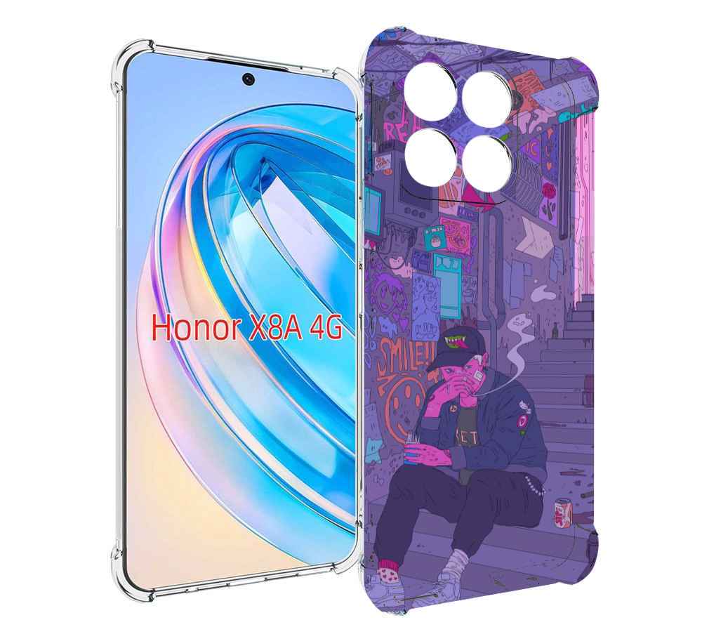 

Чехол MyPads парень в подъезде мультик для Honor X8a, Tocco