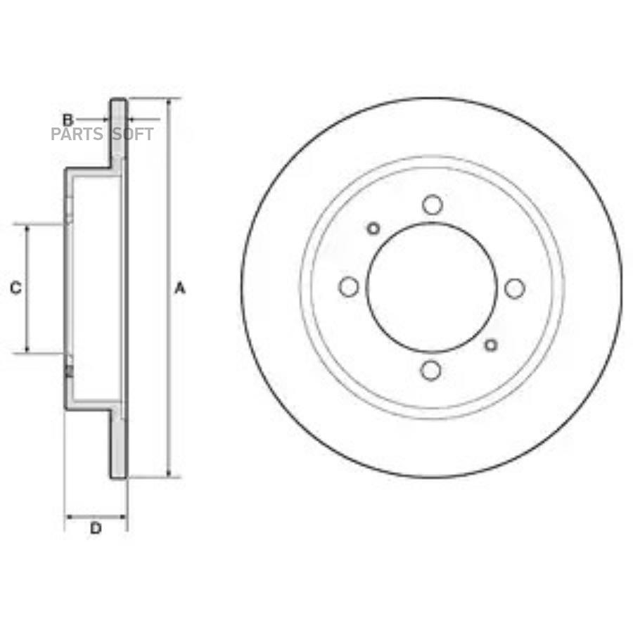 

Bg3203_диск тормозной задний mitsubishi carisma,volvo s40/v40 1.6-1.9d 95>