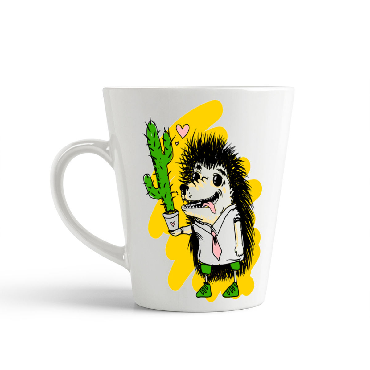 

Кружка-латте CoolPodarok Прикол Ежик с кактусом, Прикол Ежик с кактусом