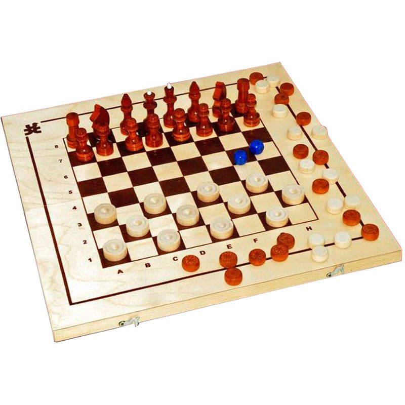 фото Шахматы, шашки, нарды 3 в 1 классика nobrand